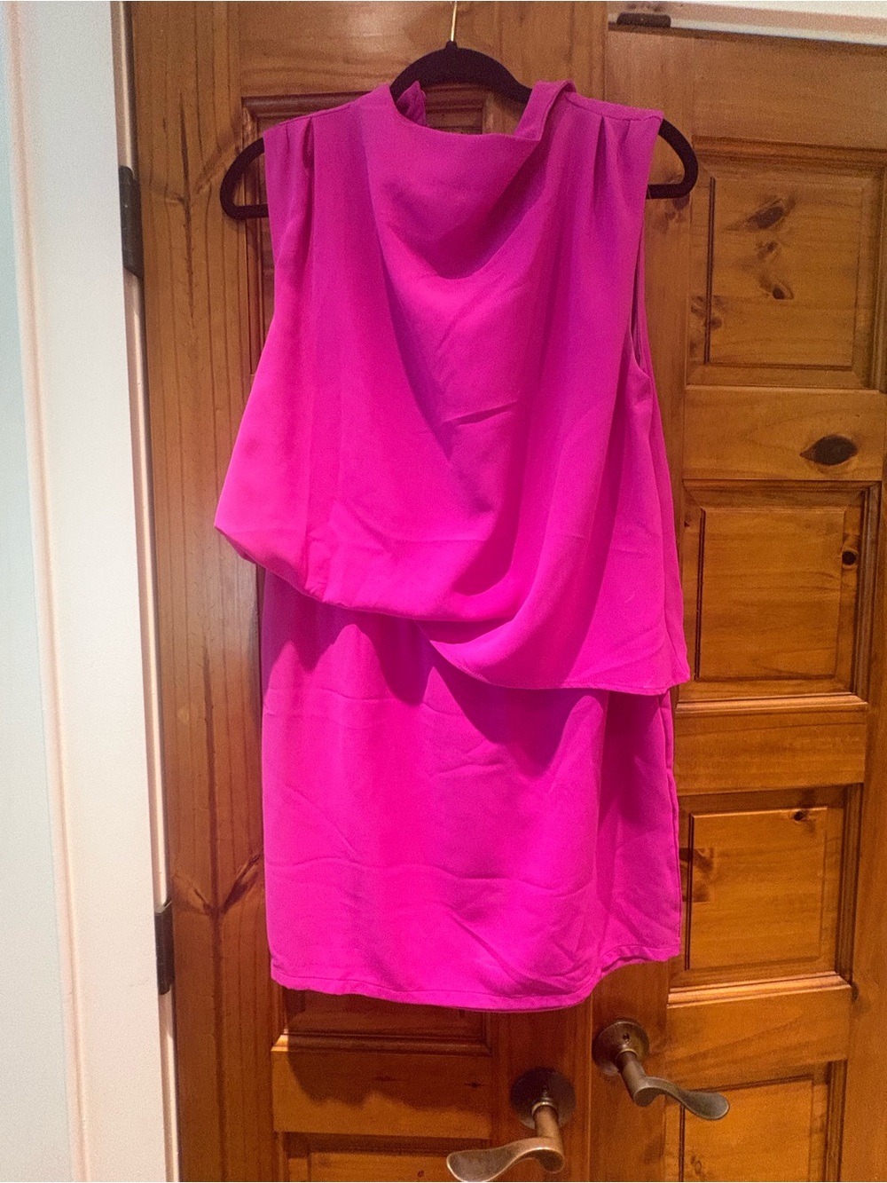 TCEC Bright Fuchsia Draped Mini Dress